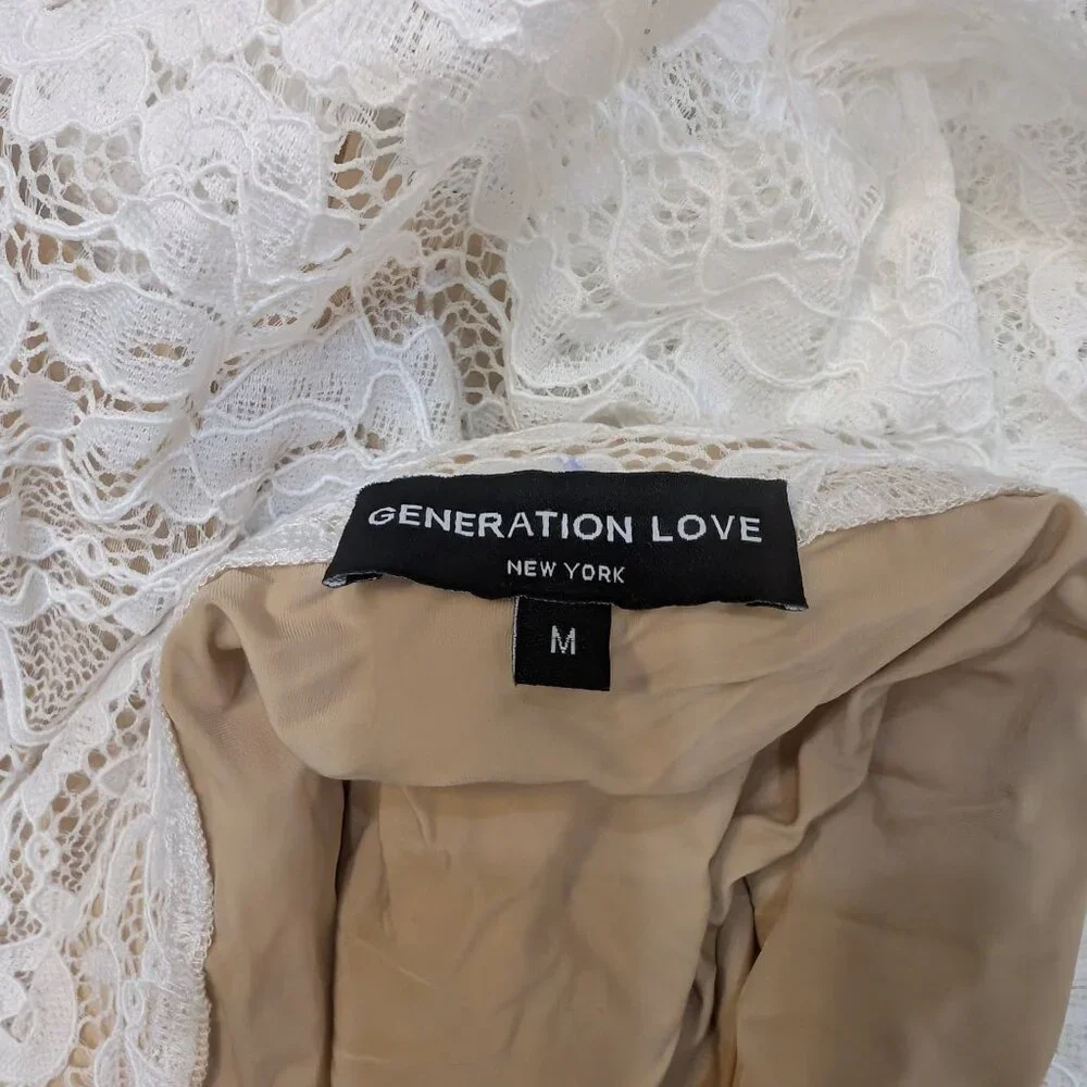 Generation Love NY Nellia Lace Skirt, NWOT, White with nude liner - Picture 4 of 7